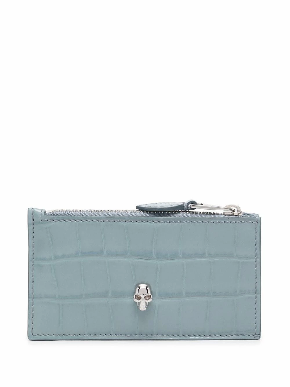 Alexander McQueen Skull embellished calf leather cardholder 1 Alexander McQueen skull-embellished calf leather cardholder