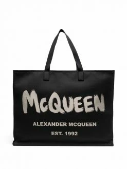 Alexander McQueen Graffiti logo tote
