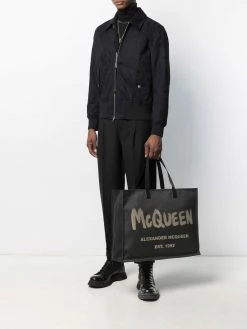 Alexander McQueen Graffiti logo tote
