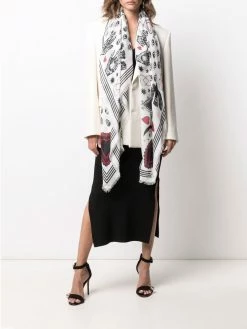 Alexander McQueen skull-print maxi scarf