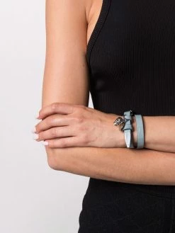 Alexander McQueen skull-charm leather bracelet