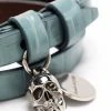 Alexander McQueen skull-charm leather bracelet