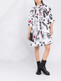Alexander McQueen abstract-print shift-shirt dress
