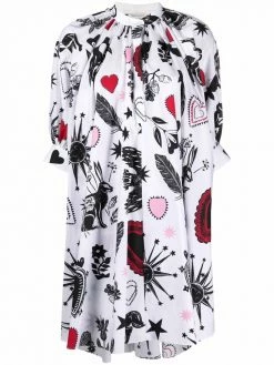 Alexander McQueen abstract-print shift-shirt dress