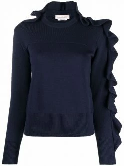 Alexander McQueen asymmetric ruffled jumper