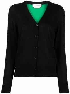Alexander McQueen contrast-panel cashmere cardigan