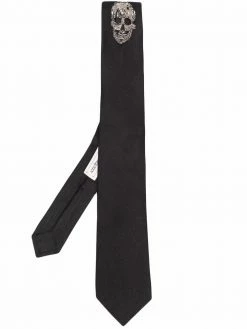 Alexander McQueen beaded-skull silk tie