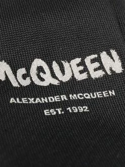 Alexander McQueen embroidered-logo silk tie