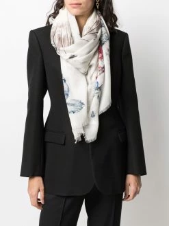 Alexander McQueen fine-knit printed scarf
