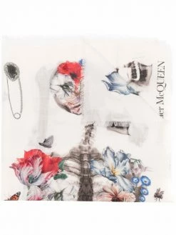 Alexander McQueen fine-knit printed scarf