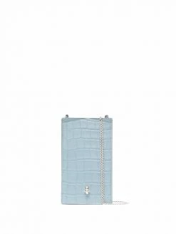 Alexander McQueen skull-charm leather phone bag