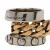 Alexander McQueen triple band Punk ring