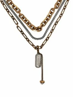 Alexander McQueen triple chain pendant necklace