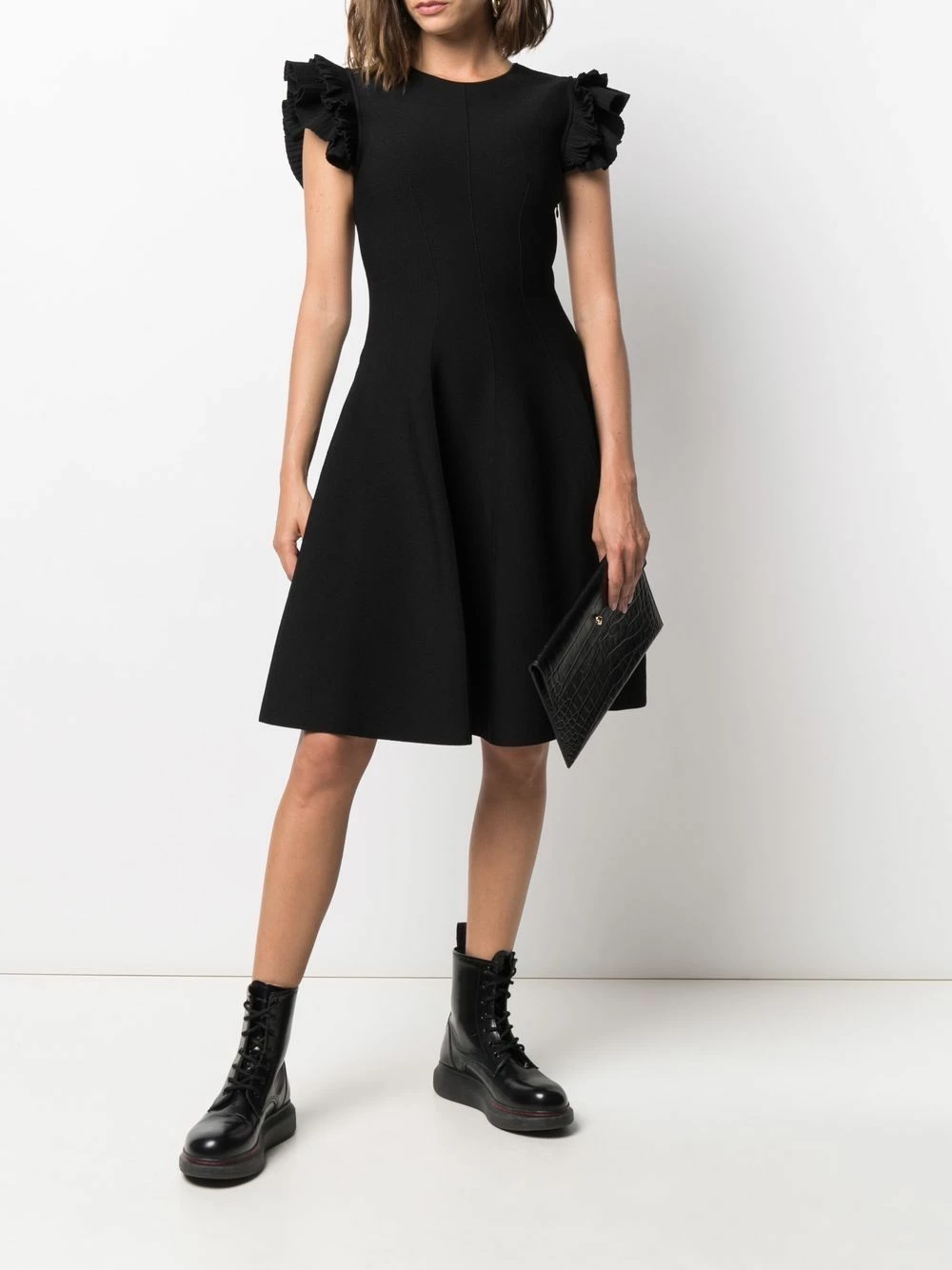 Alexander McQueen Ruffled sleeve mini dress 2 Alexander McQueen ruffled sleeve mini dress