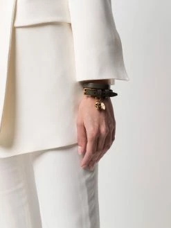 Alexander McQueen skull-embellished wraparound bracelet