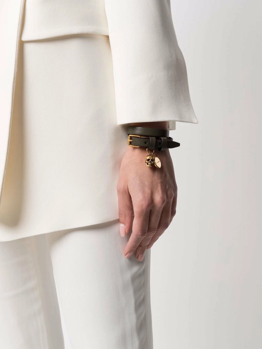 Alexander McQueen Skull embellished wraparound bracelet 2 Alexander McQueen skull-embellished wraparound bracelet