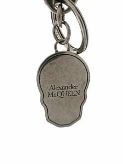 Alexander McQueen logo-print skull keyring