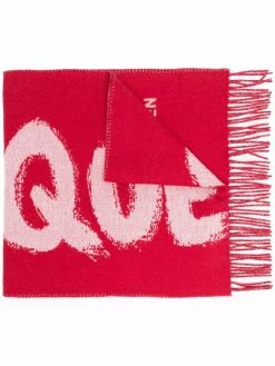 Alexander McQueen intarsia logo wool scarf