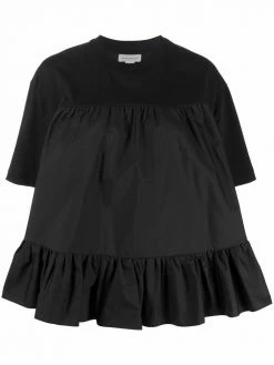 Alexander McQueen ruffle-trim flared blouse
