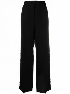 Alexander McQueen logo-embroidered high-waisted trousers