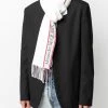 Alexander McQueen fringed logo-stripe scarf