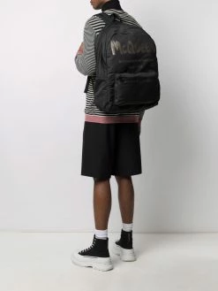 Alexander McQueen logo-print backpack