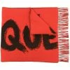 Alexander McQueen logo embroidered knit scarf