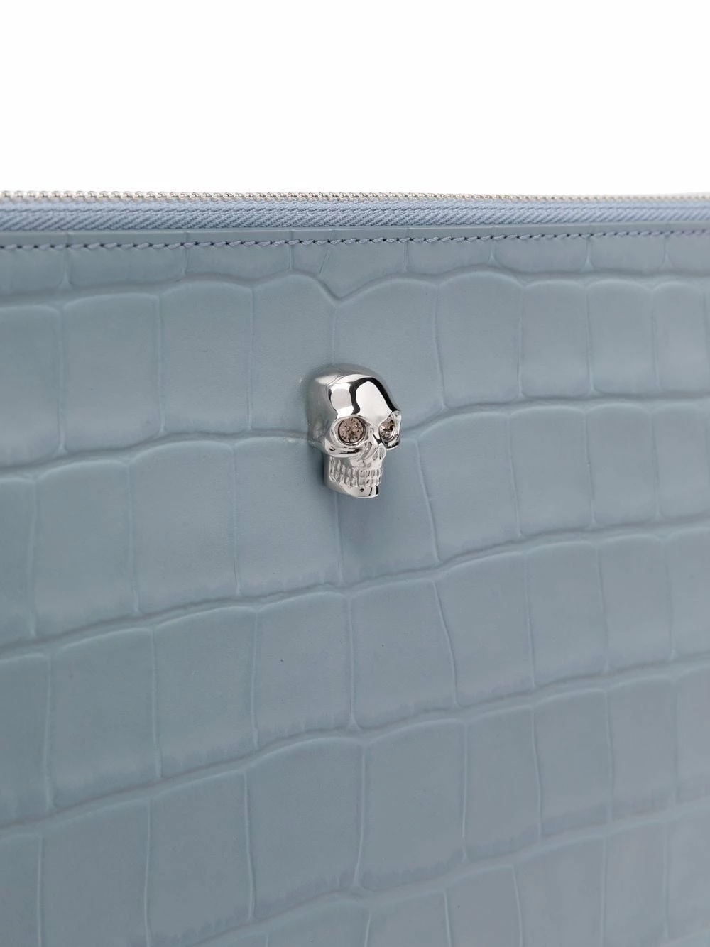 Alexander McQueen Crocodile effect skull stud clutch bag 4 Alexander McQueen crocodile-effect skull-stud clutch bag