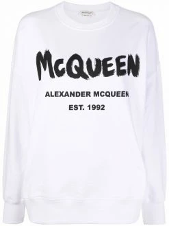 Alexander McQueen logo-print crew neck sweatshirt