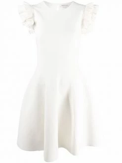 Alexander McQueen ruffle-detail belted dress