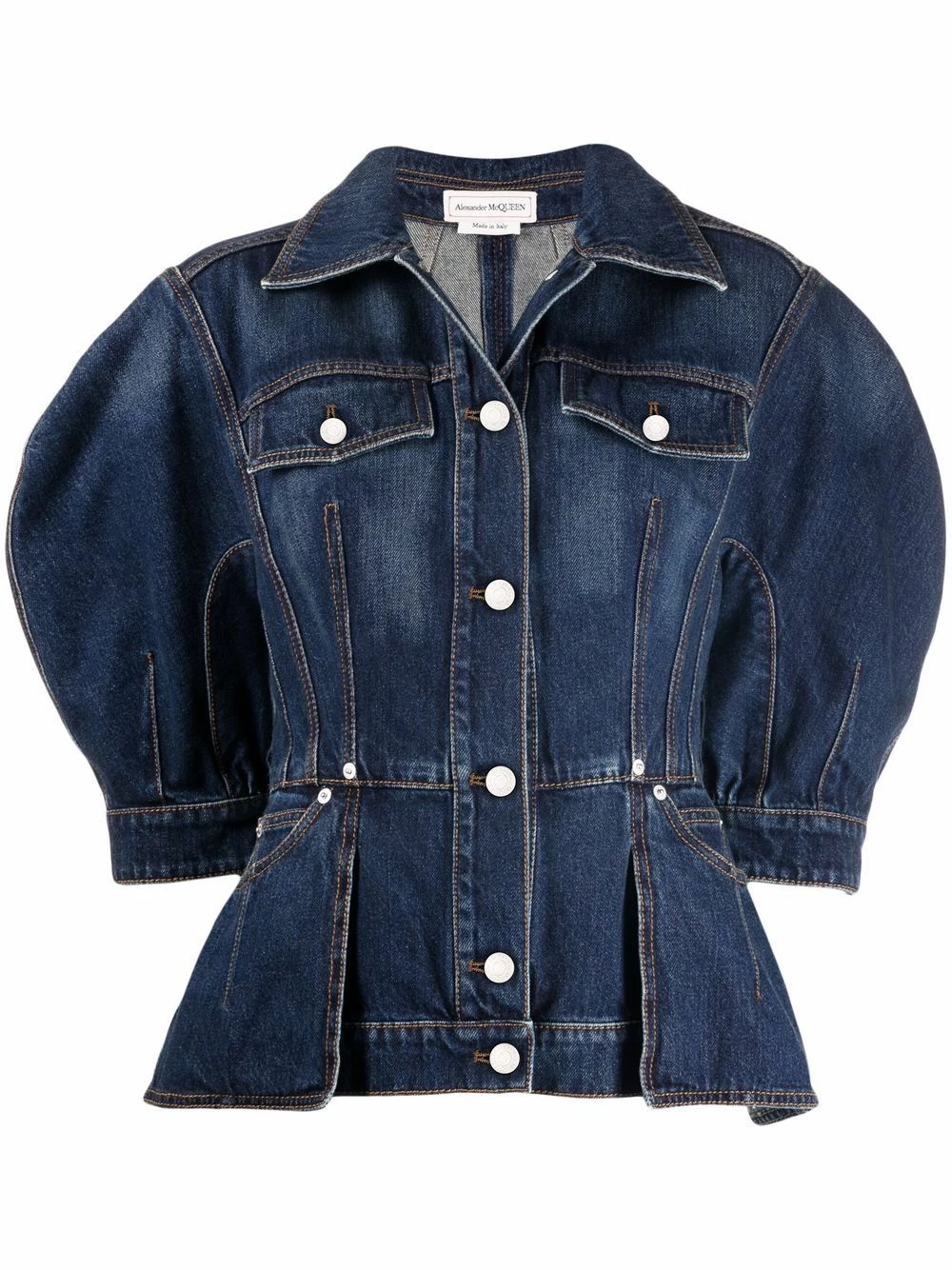Alexander McQueen Structured denim jacket 1 Alexander McQueen structured denim jacket