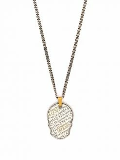 Alexander McQueen skull tag chain necklace