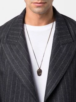 Alexander McQueen skull tag chain necklace