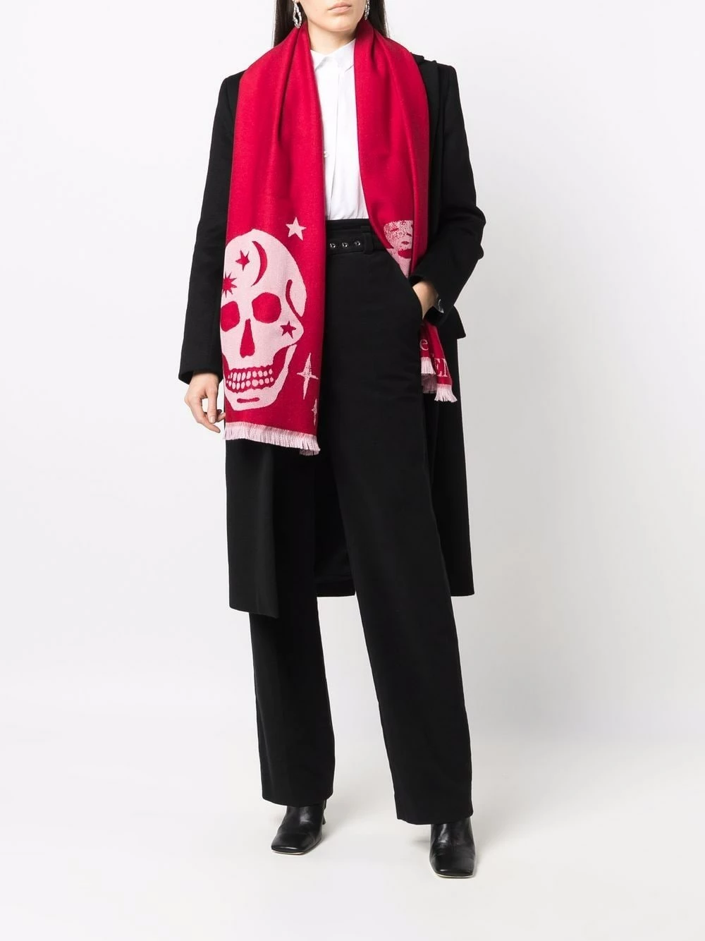 Alexander McQueen Two tone jacquard wool scarf 3 Alexander McQueen two-tone jacquard-wool scarf