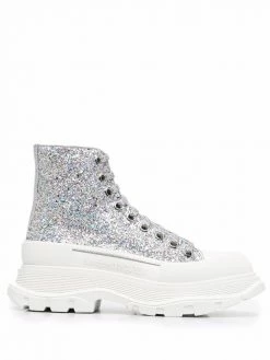 Alexander McQueen glitter-embellished Tread Slick boots