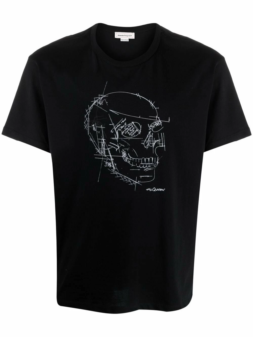 Alexander McQueen Illustrated skull print T shirt 1 Alexander McQueen illustrated skull-print T-shirt