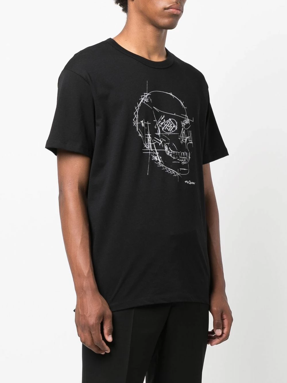 Alexander McQueen Illustrated skull print T shirt 3 Alexander McQueen illustrated skull-print T-shirt