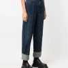 Alexander McQueen contrast-stitching wide-leg jeans