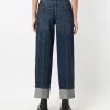Alexander McQueen contrast-stitching wide-leg jeans