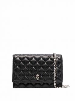 Alexander McQueen skull-stud quilted crossbody bag