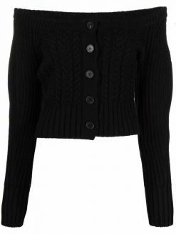 Alexander McQueen cable-knit boat-neck cardigan