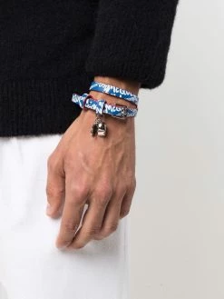Alexander McQueen Graffiti leather wrap bracelet