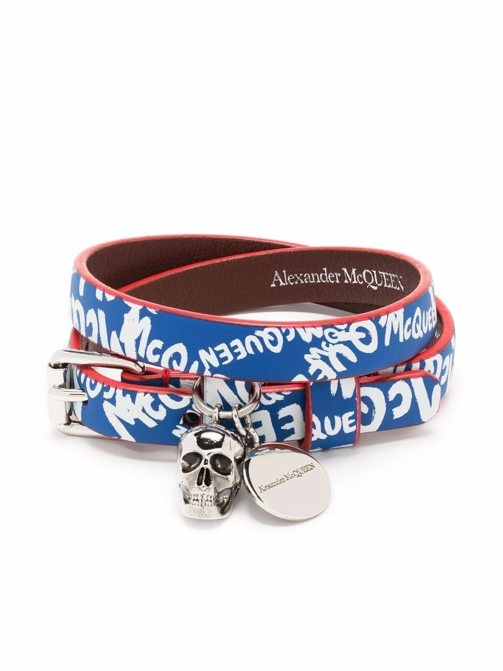 Alexander McQueen Graffiti leather wrap bracelet 1 Alexander McQueen Graffiti leather wrap bracelet