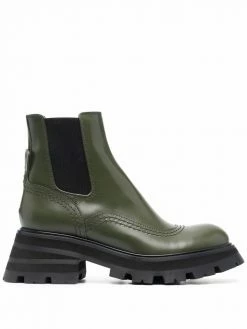 Alexander McQueen Wander ridged-sole leather boots