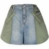 Alexander McQueen contrasting-panel high-waist denim shorts