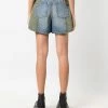 Alexander McQueen contrasting-panel high-waist denim shorts