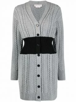 Alexander McQueen bi-colour cable knit cardigan