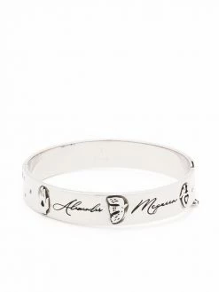 Alexander McQueen logo-etched bangle