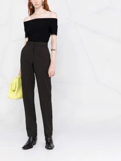 Alexander McQueen short-sleeve bardot top