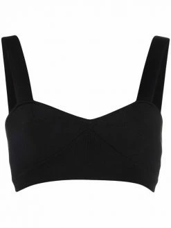 Alexander McQueen knitted wool-blend bra top